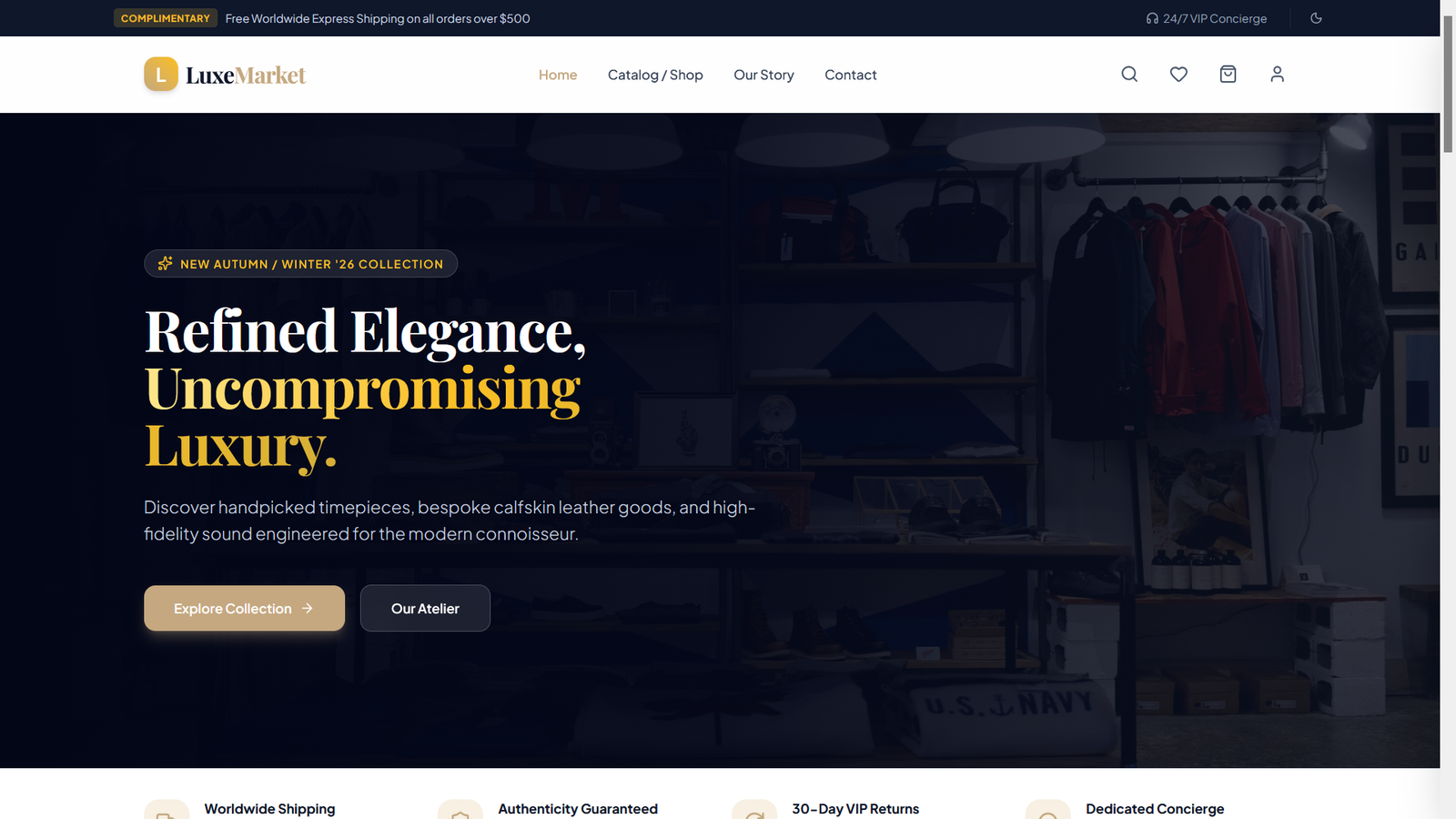LuxeMarket – Ultra-Luxury Multipurpose HTML5 E-Commerce Template