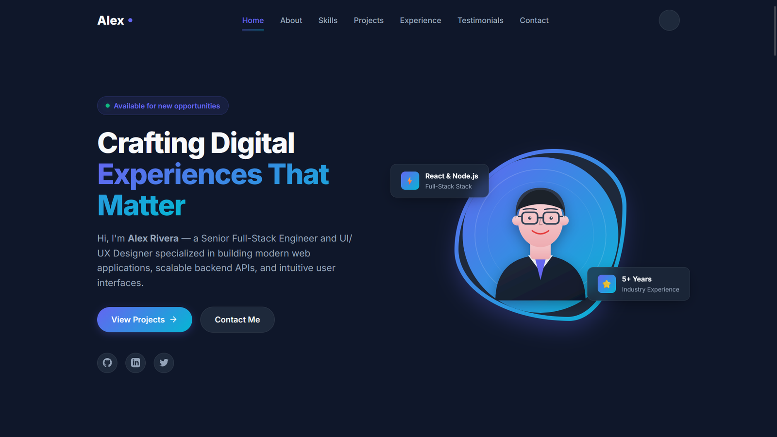 DevPulse — Next-Gen Software Engineer & Developer Portfolio Template