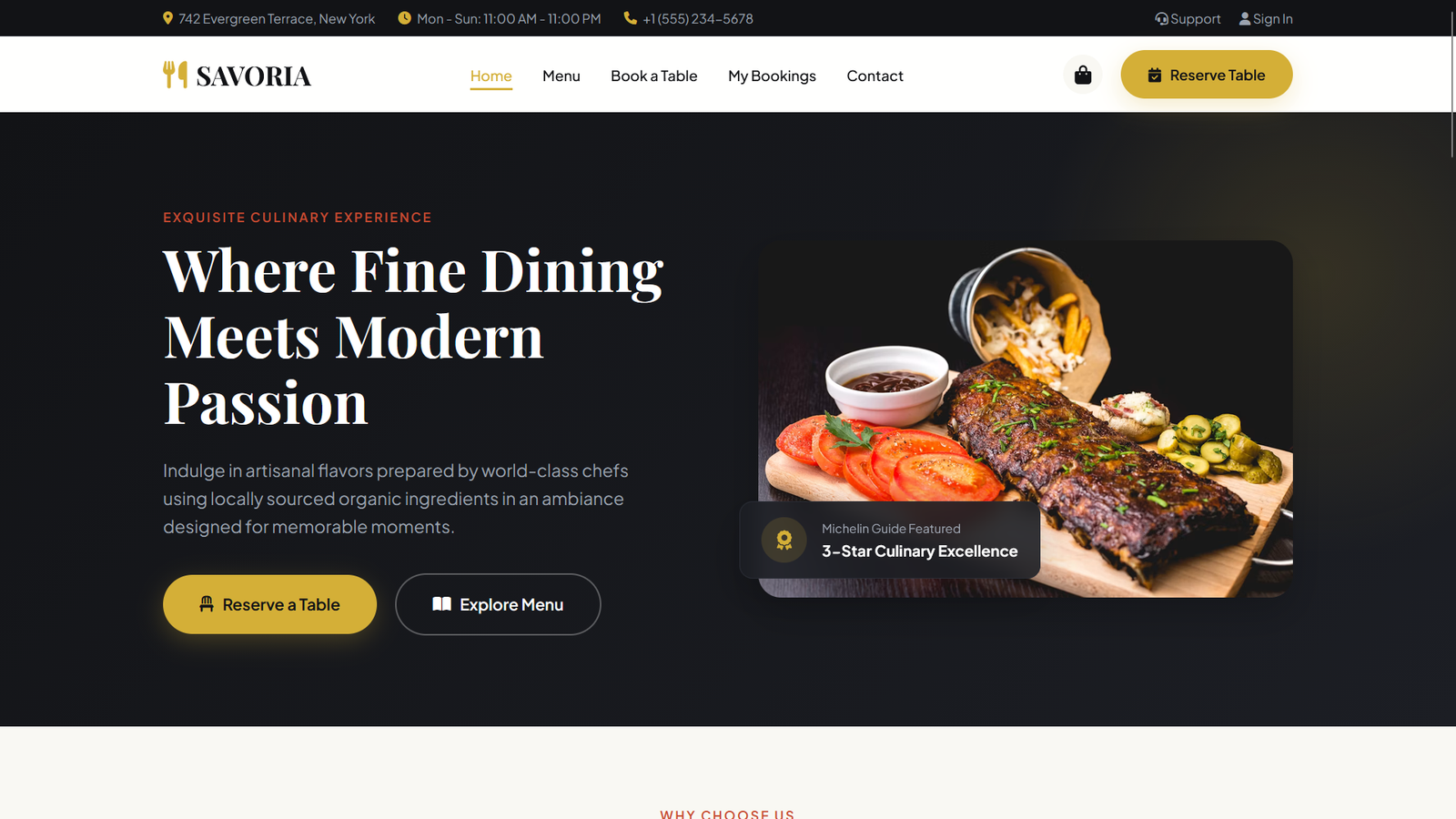 Savoria — Premium Fine Dining & Restaurant HTML5 Template with Online Ordering & Table Booking