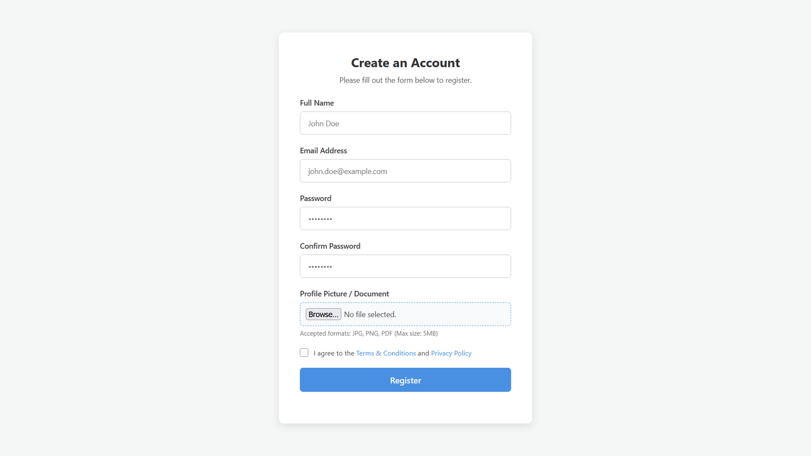 RegiForm – Modern & Clean HTML5 Registration Template