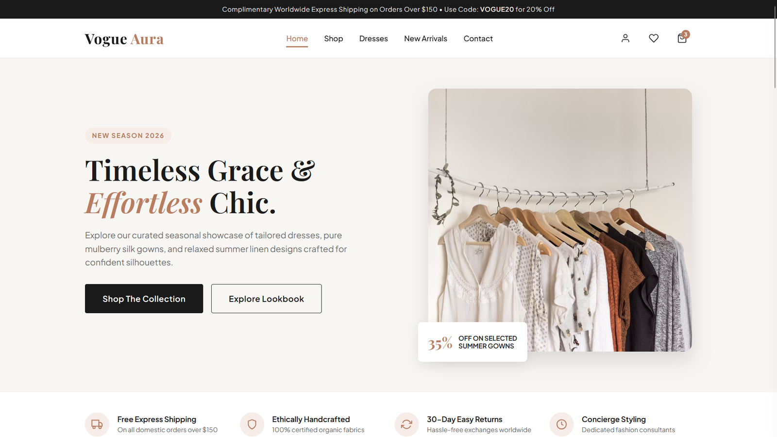 VogueAura – Modern Fashion & Dressing Shop HTML5 E-Commerce Template