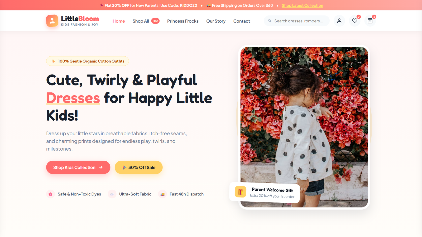 LittleBloom – Kids & Baby Fashion E-Commerce HTML5 Template