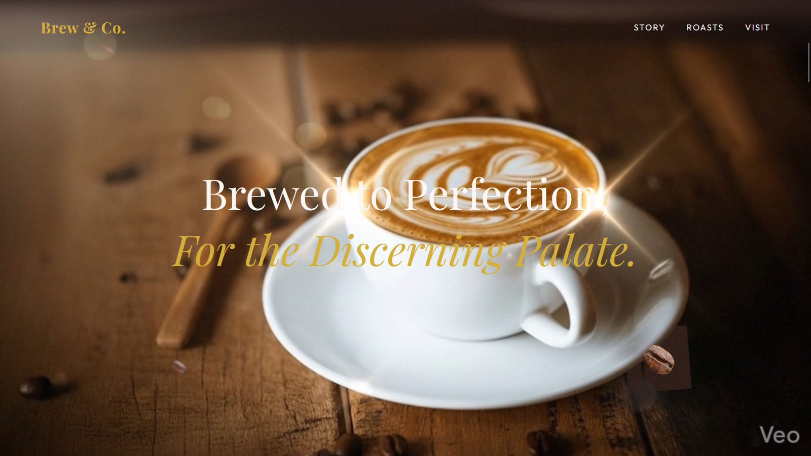 Levita – Luxury Coffee & Cafe Landing Page with Interactive 3D Canvas