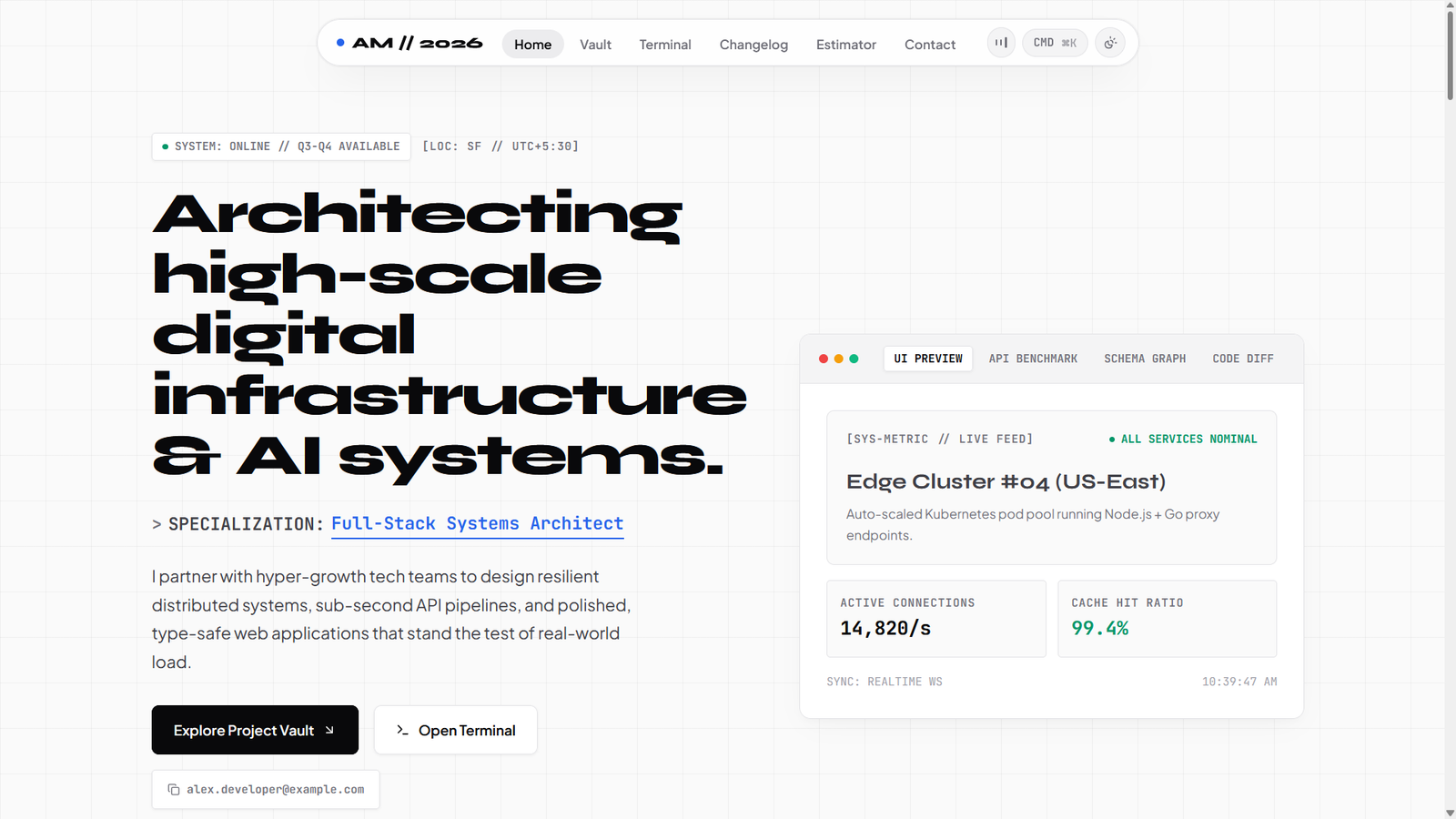 ARCH // OS — The Architectural Developer & Systems Portfolio